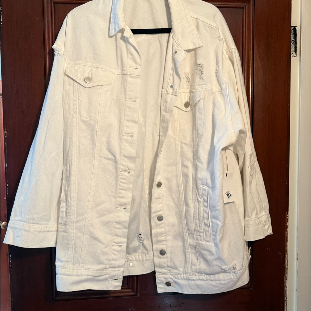 Black Tape White Denim Jacket